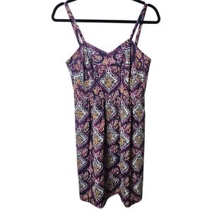 J.Crew Paisley Print Dress Sleeveless Casual‎ Summer Mini Dress Size 4